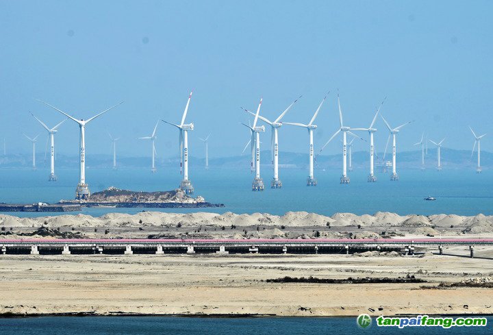 2021年3月9日，三峽福清興化灣海上風(fēng)電場。新華社記者 林善傳 攝