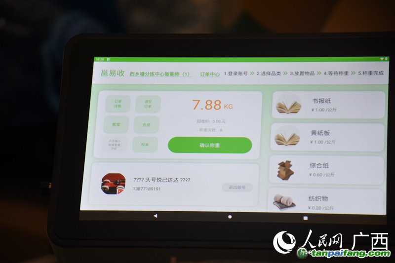 廢舊品稱重計數(shù)。人民網(wǎng) 王功孝攝